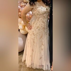 Adrianna Papell Embellished Godet Gown